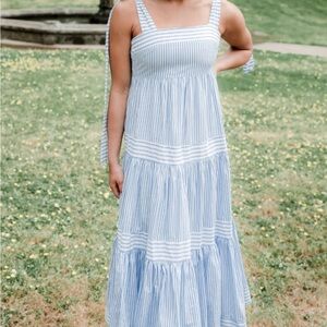 By Together Blue Sleeveless Smocked Sundress